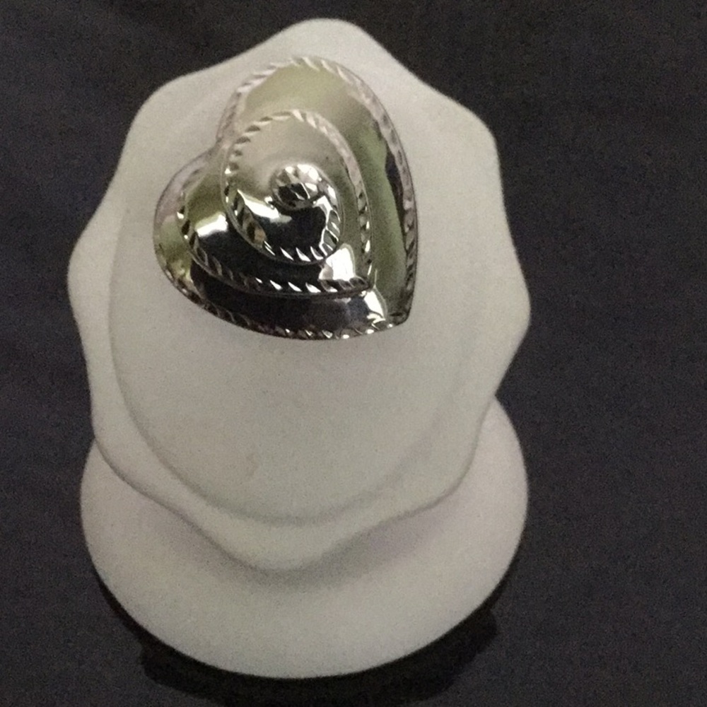 Brand New Sterling Silver Multi-Level Heart RngSz5
